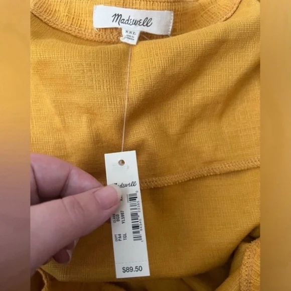 Madewell Knit Apron Cami Dress – Yellow Gold – Women’s XXL NWT - Picture 9 of 9